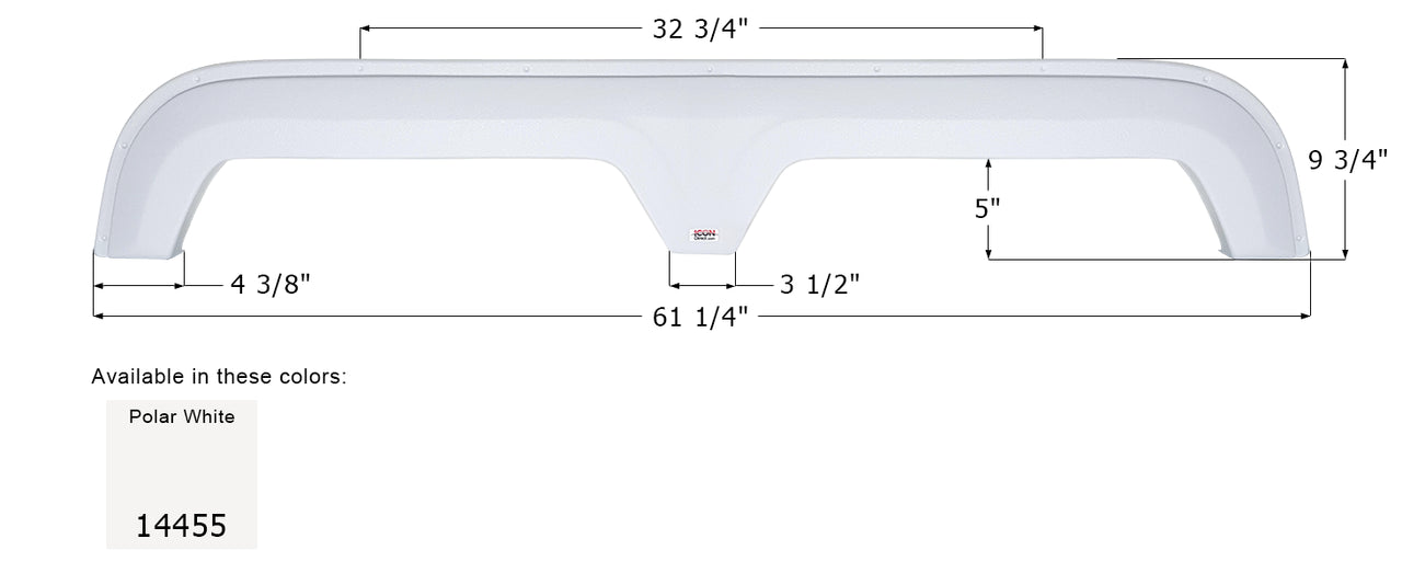 Forest River Tandem Fender Skirt FS4455 - Polar White  ICON 14455