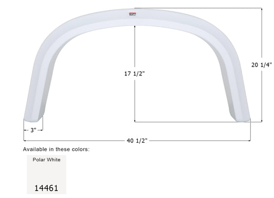 Four Winds Single Axle Fender Skirt FS4461 - Polar White  ICON 14461