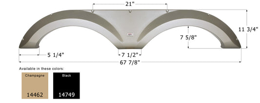 Jayco Tandem Fender Skirt FS4462 - ICON  (2 colors - 14462, 14749)