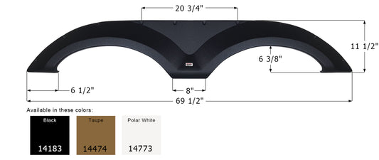 Forest River Tandem Fender Skirt FS4183 - ICON  (3 colors - 14183, 14474, 14773)