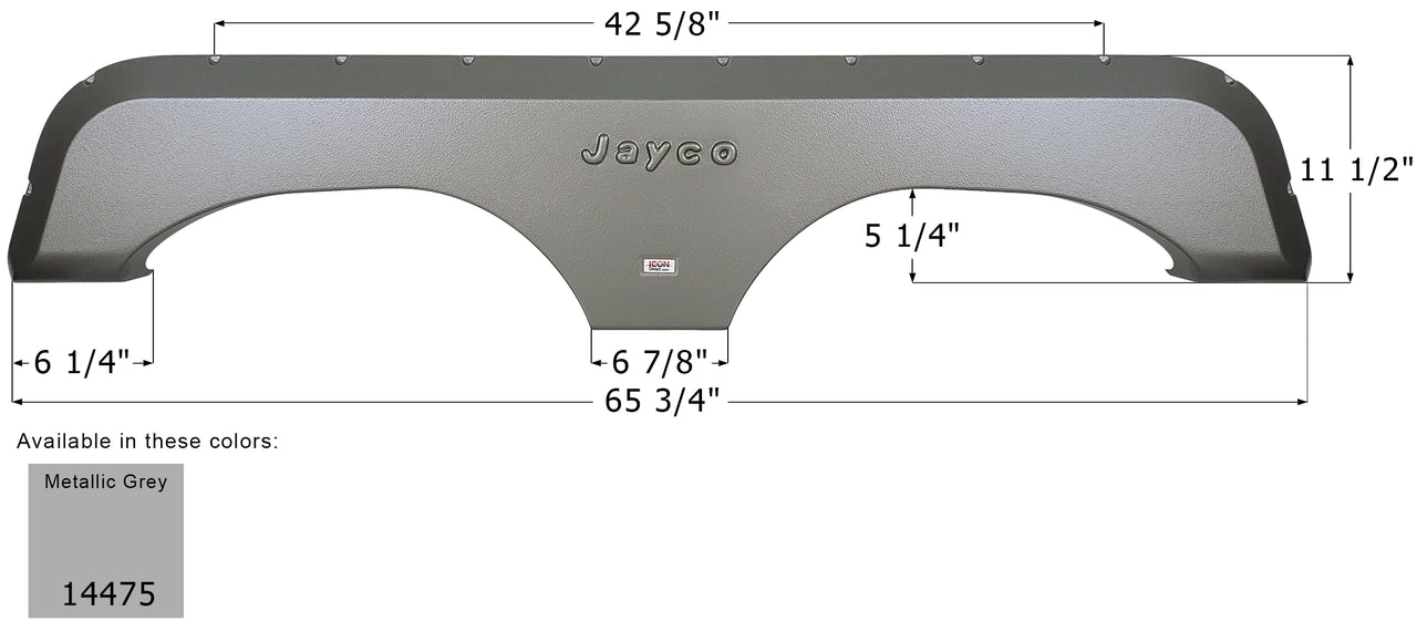 Jayco Tandem Fender Skirt FS4475 - Metallic Grey   ICON 14475