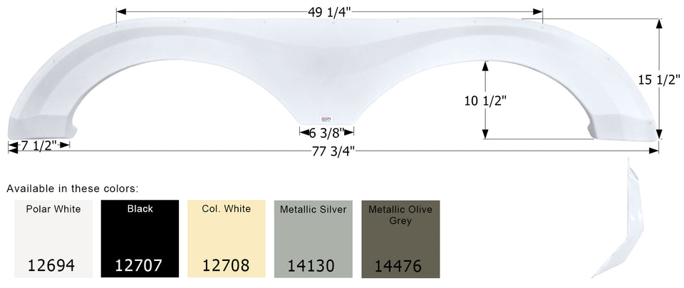 Evergreen Tandem Fender Skirt FS2694 - ICON  (5 colors)