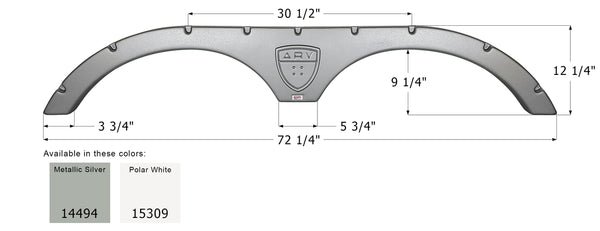 Augusta Tandem Fender Skirt FS4494 - Polar White or Metallic Silver - ICON