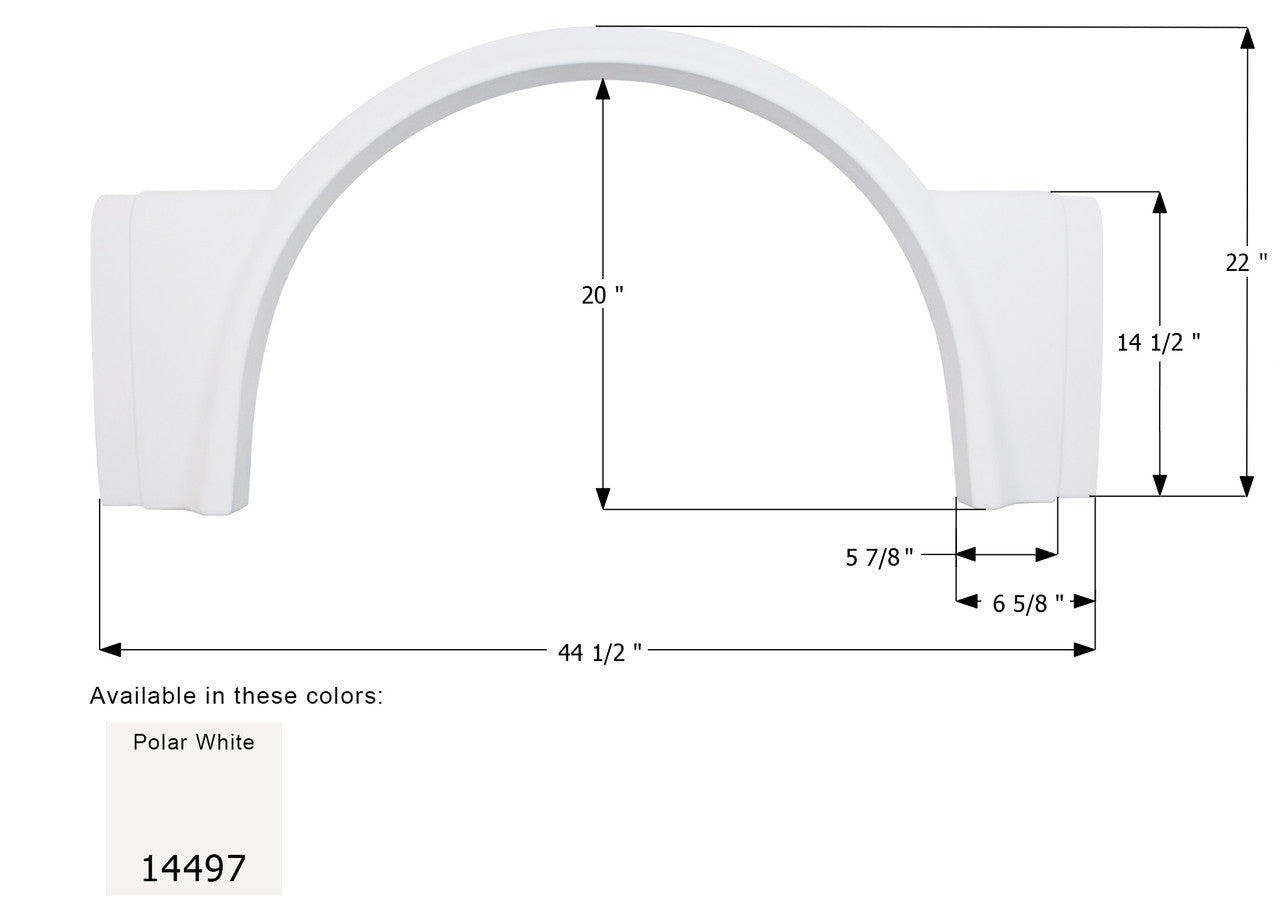 Born Free Single Fender Skirt FS4497 - Polar White - ICON 14497