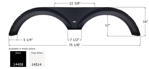 Forest River Tandem Fender Skirt FS4408 - Black - ICON 14408