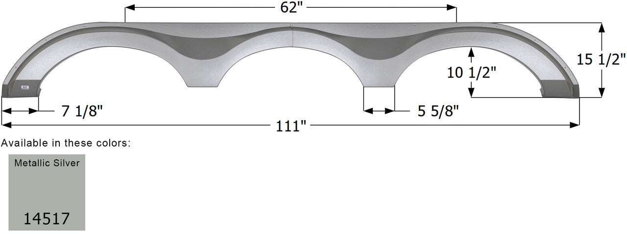 Evergreen 5th Wheel Travel Trailer Fender Skirt FS4517 - Metallic Silver  ICON 14517