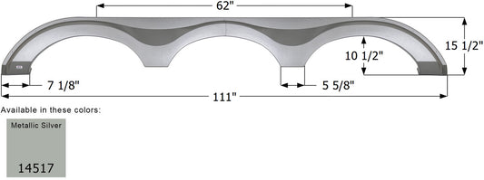Evergreen 5th Wheel Travel Trailer Fender Skirt FS4517 - Metallic Silver  ICON 14517