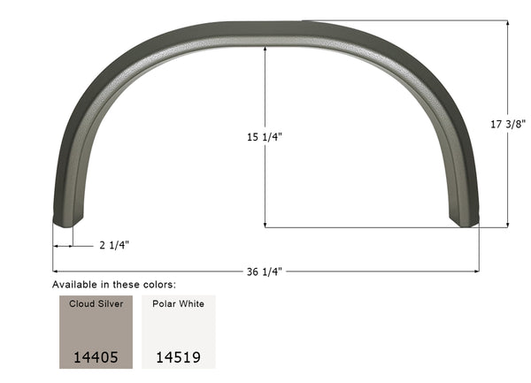 Forest River Single Fender Skirt FS4405 - Cloud Silver - ICON 14405