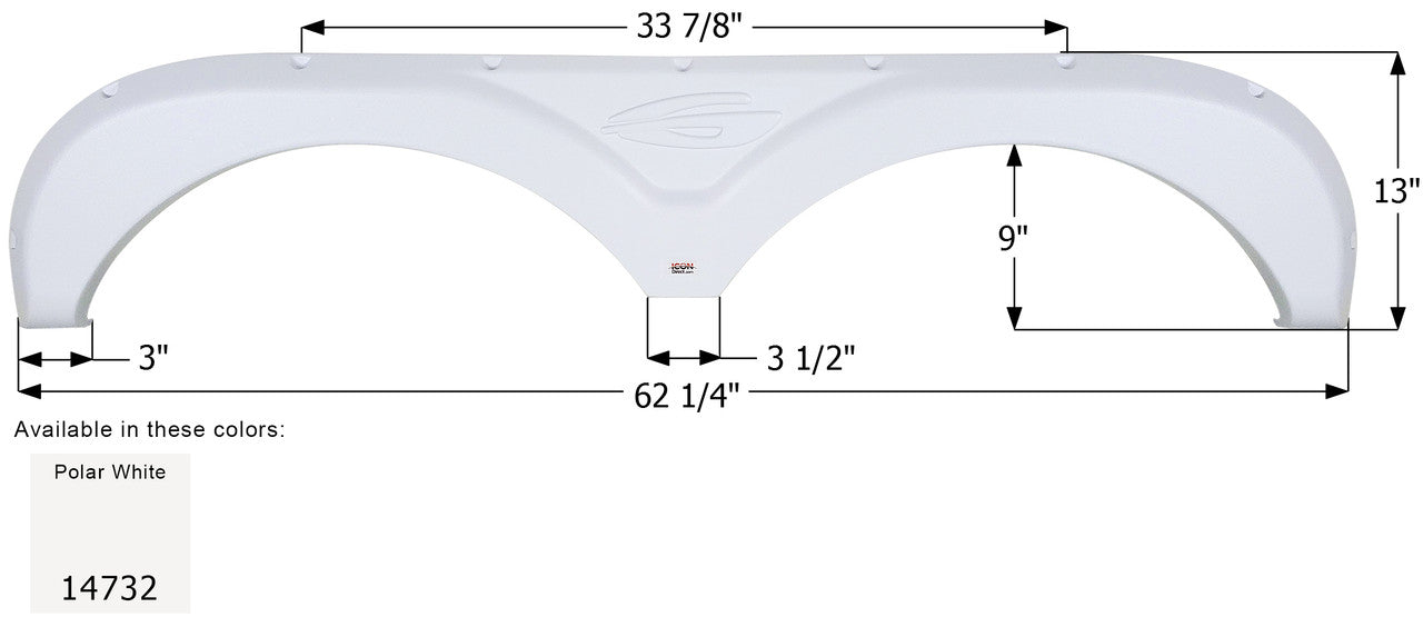 Gulf Stream Tandem Fender Skirt FS4732 - Polar White  ICON 14732