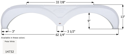 Gulf Stream Tandem Fender Skirt FS4732 - Polar White  ICON 14732