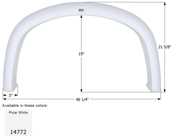 Four Winds Single Axle Fender Skirt FS4772 - ICON 14772