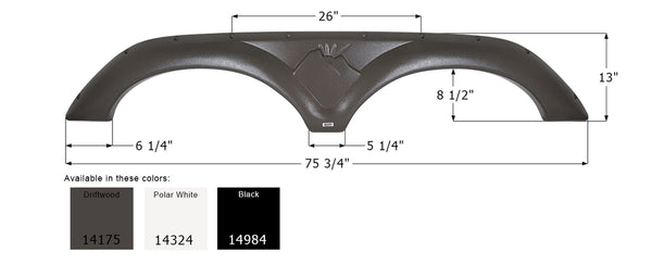 Keystone Tandem Fender Skirt FS4175 - Black - ICON 14984