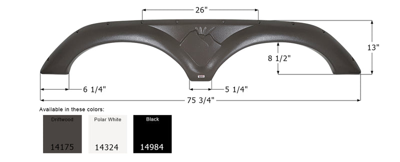 Keystone Tandem Fender Skirt FS4175 - Polar White - ICON 14324