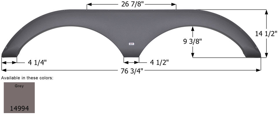 Heartland Tandem Fender Skirt FS4994 - Grey  ICON 14994