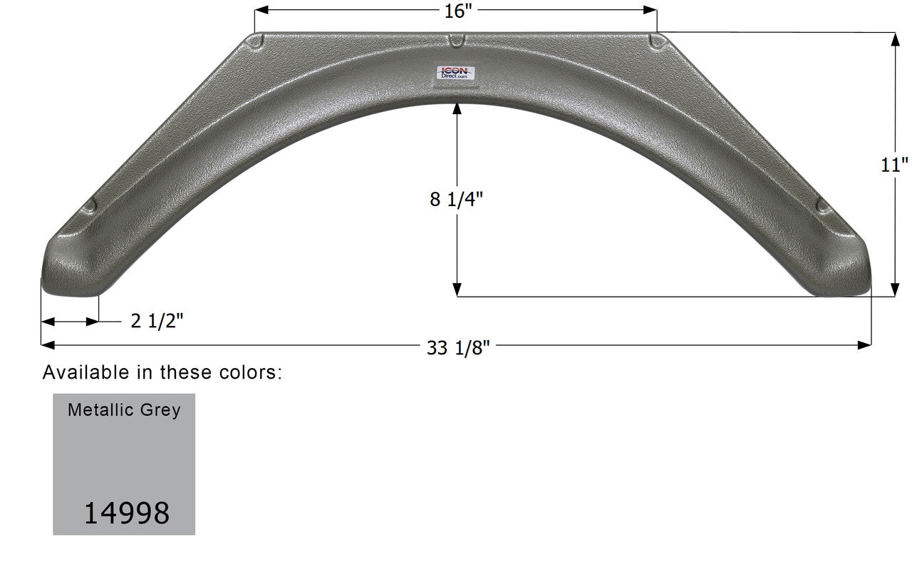 Gulf Stream Single Axle Fender Skirt FS4998 - Metallic Grey  ICON 14998