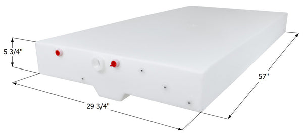 Fresh Water Tank WT3881 - 40 Gal. - 57" x 29 3/4" x 5 3/4" - Forest River, Coachmen - ICON #15072