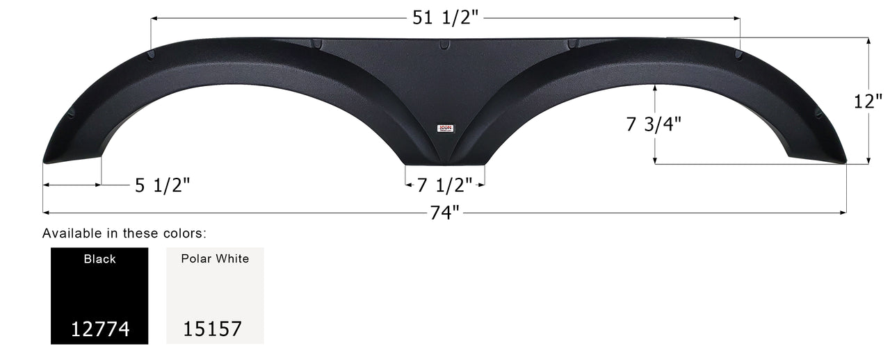 Forest River Tandem Fender Skirt FS2774 - ICON  (2 colors)