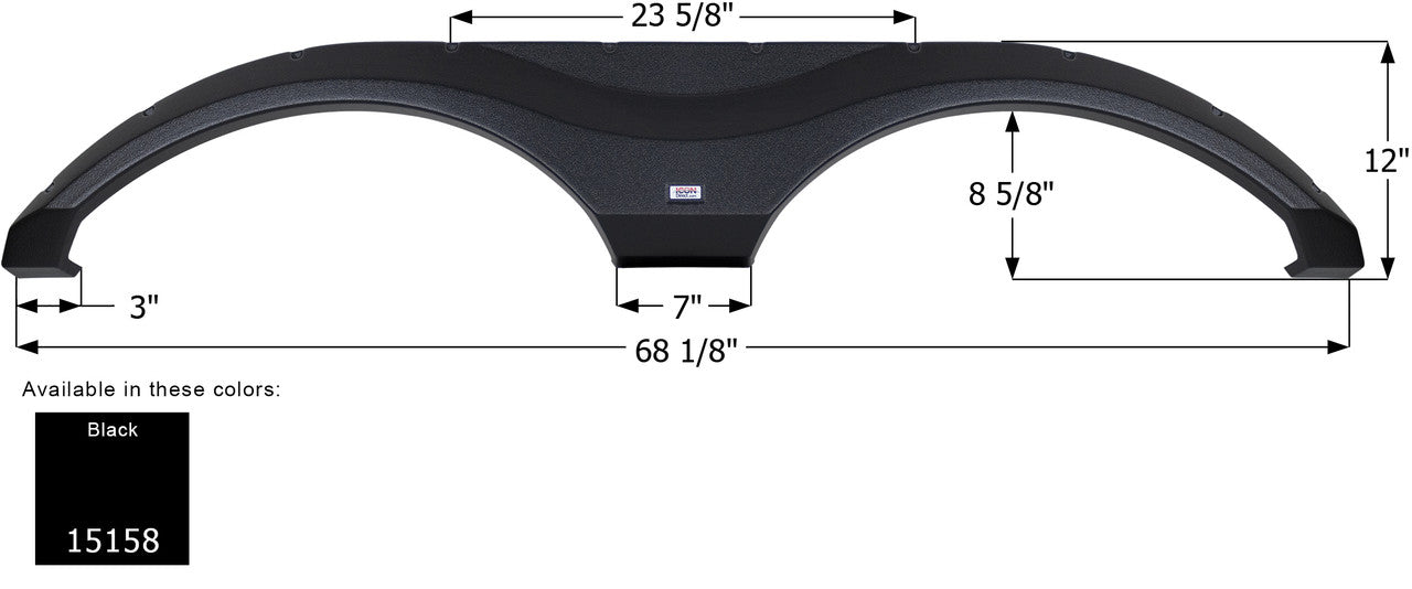 Grand Design Tandem Fender Skirt FS5158 - Black   ICON 15158