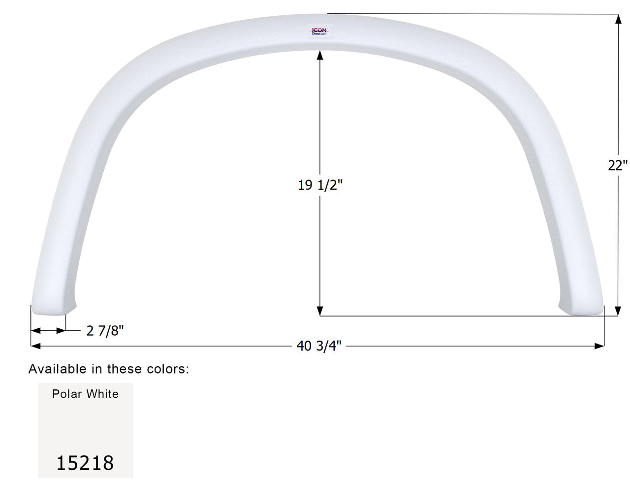 Four Winds Single Axle Fender Skirt FS5218 - Polar White  ICON 15218