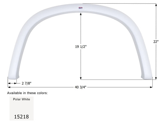 Four Winds Single Axle Fender Skirt FS5218 - Polar White  ICON 15218