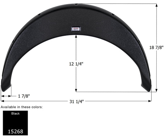 Gulf Stream Single Fender Skirt FS5268 - Black  ICON 15268