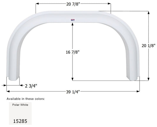 Fleetwood Single Fender Skirt FS5285 - Polar White  ICON 15285