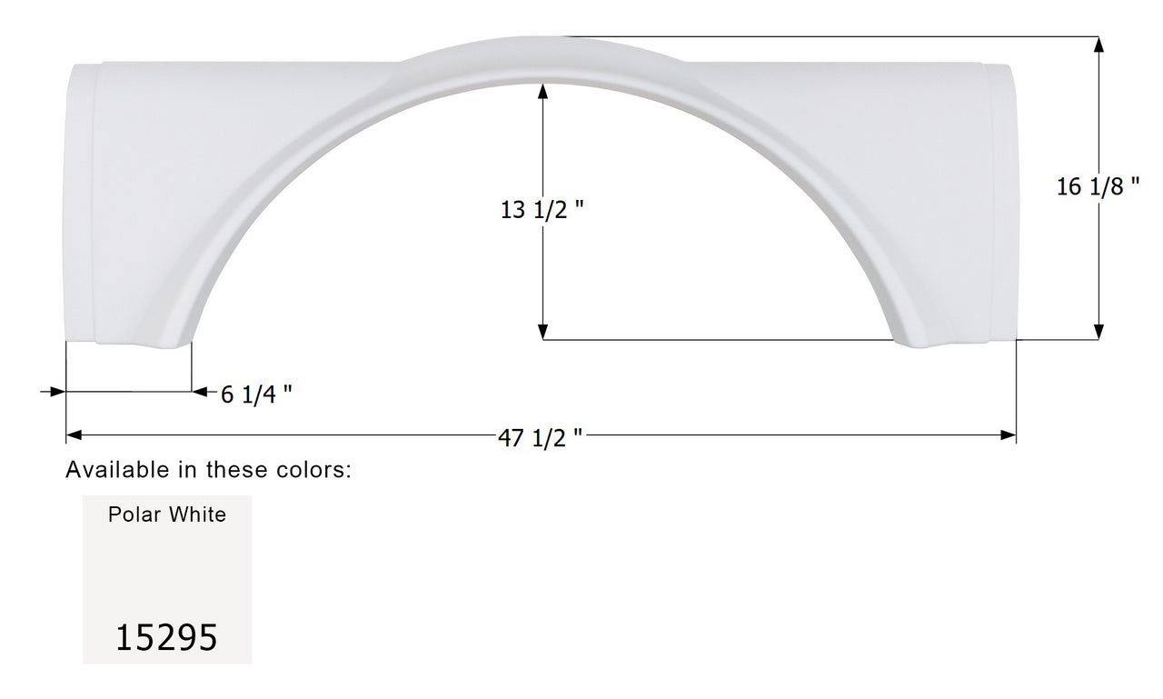 Born Free Single Fender Skirt FS5295 - Polar White - ICON 15295