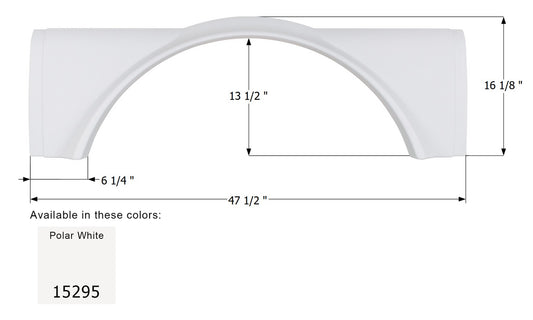 Born Free Single Fender Skirt FS5295 - Polar White - ICON 15295