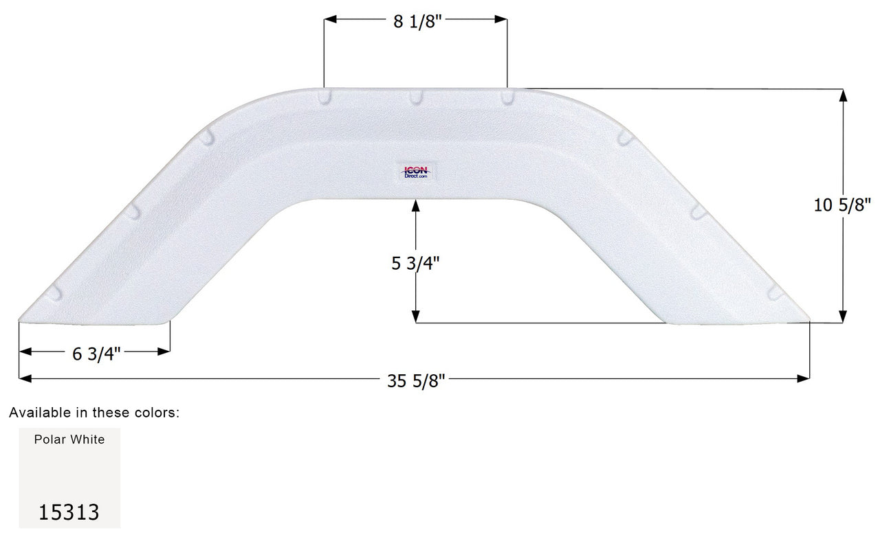 Cozy Traveler Single Axle Fender Skirt FS5313 - Polar White  ICON 15313