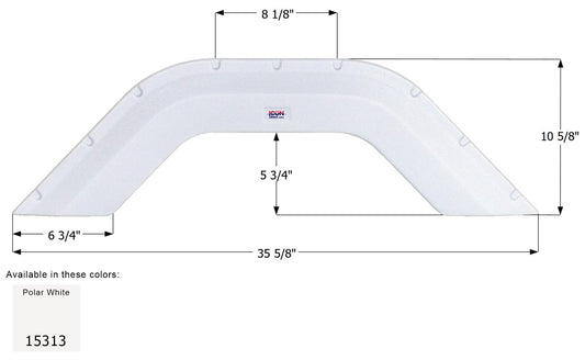 Cozy Traveler Single Axle Fender Skirt FS5313 - Polar White  ICON 15313