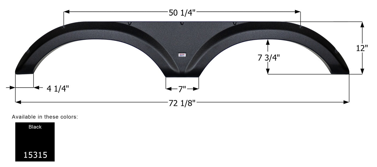 Forest River Tandem Fender Skirt FS5315 - Black  ICON 15315