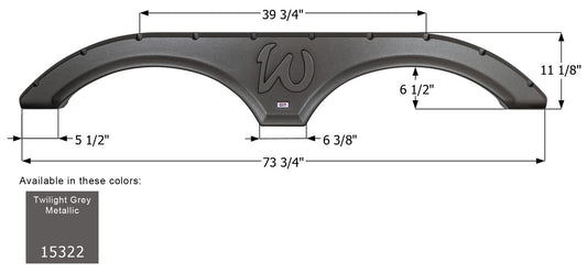 Forest River Tandem Fender Skirt FS5322 - Twilight Grey Metallic  ICON 15322
