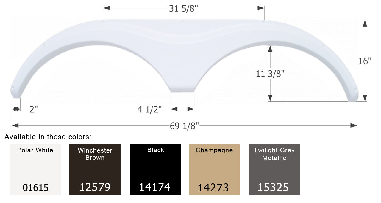 Heartland 5th Wheel Travel Trailer Fender Skirt FS763 - ICON  (5 colors)