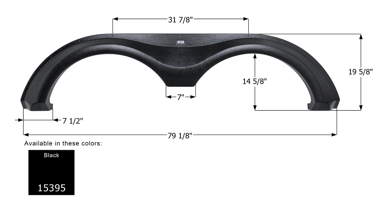 Forest River Tandem Fender Skirt FS5395 - Black  ICON 15395
