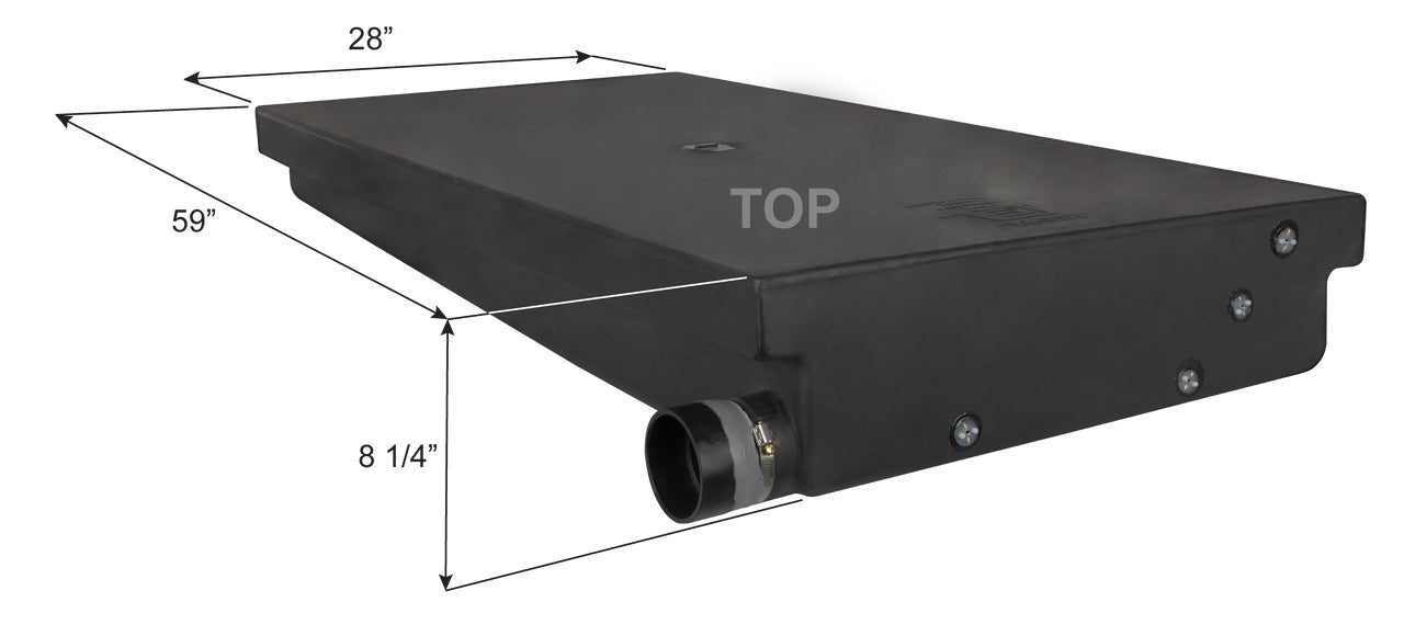 Holding Tank Right Side Drain H4141 - 40 Gal. - 59" x 28" x 8 1/4" - ICON #15421