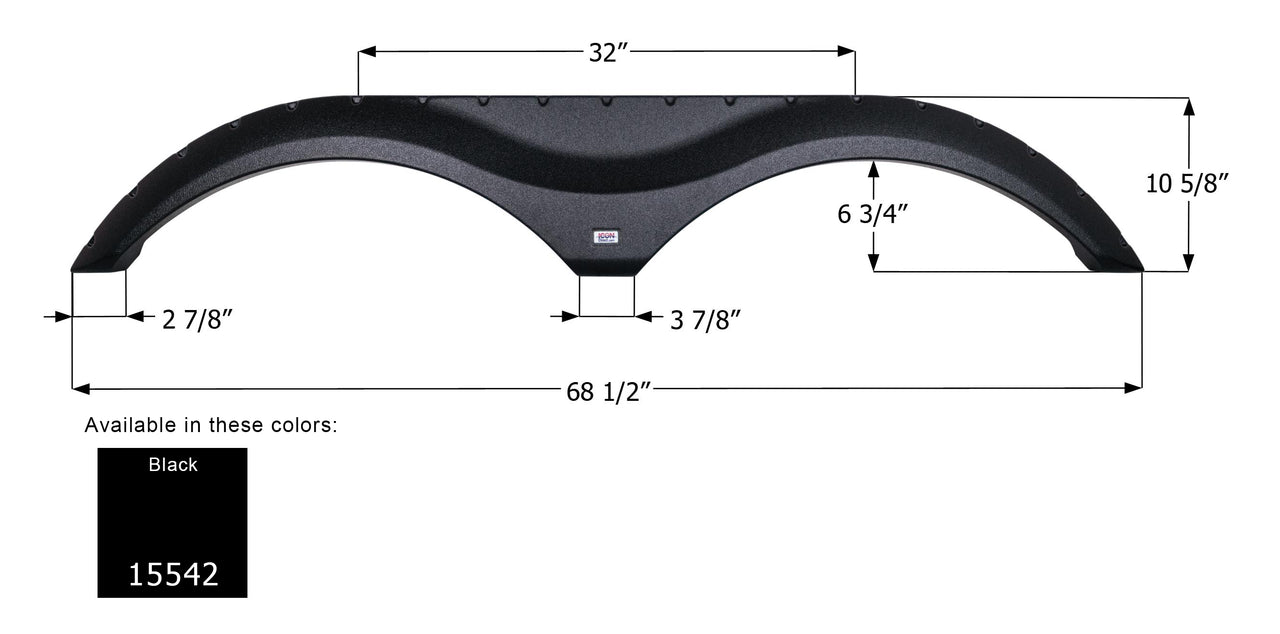 Dutchmen Tandem Fender Skirt FS5542 - Black  ICON 15542