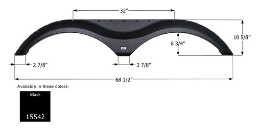 Dutchmen Tandem Fender Skirt FS5542 - Black  ICON 15542