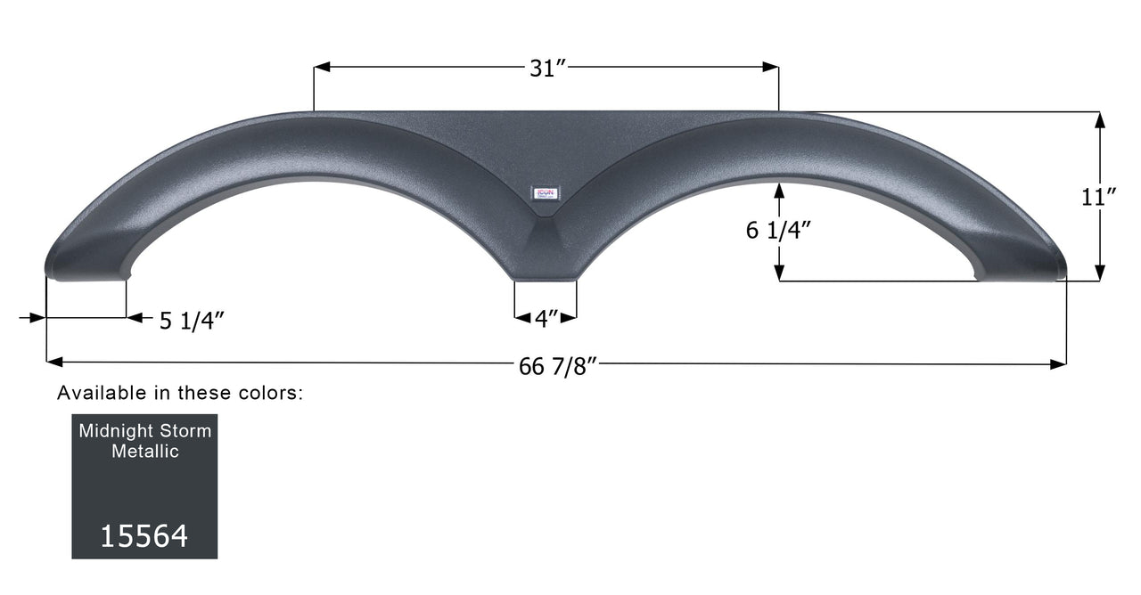 Forest River Tandem Fender Skirt FS5564 - Midnight Storm Metallic  ICON 15564