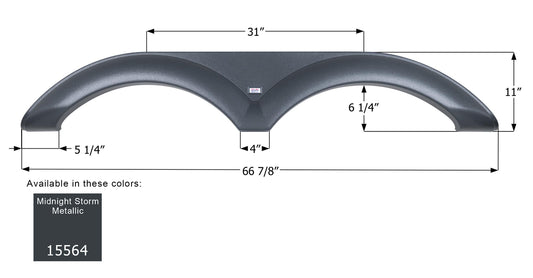Forest River Tandem Fender Skirt FS5564 - Midnight Storm Metallic  ICON 15564