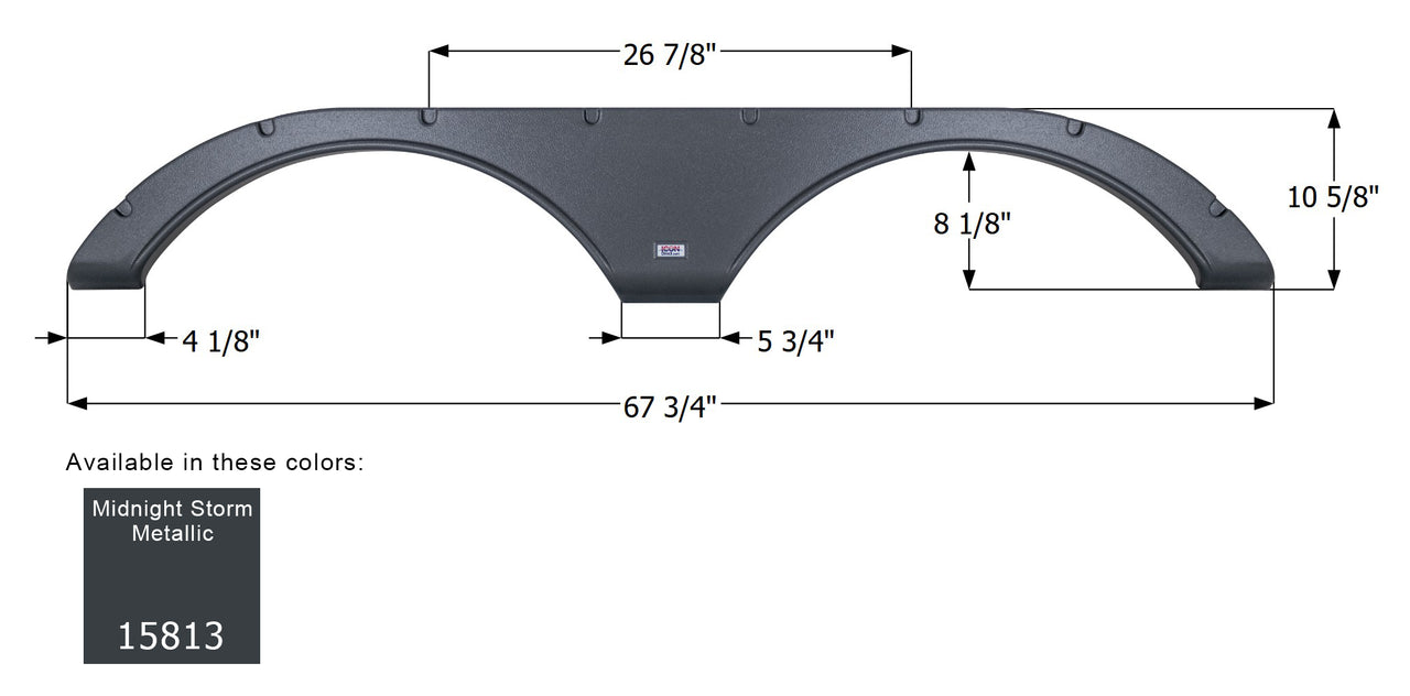 Heartland Tandem Fender Skirt FS5813 - Midnight Storm Metallic  ICON 15813