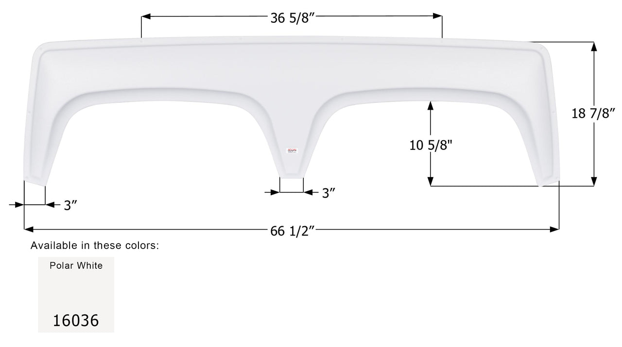 Fleetwood Tandem Fender Skirt FS6036 - Polar White  ICON 16036