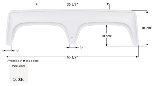 Fleetwood Tandem Fender Skirt FS6036 - Polar White  ICON 16036