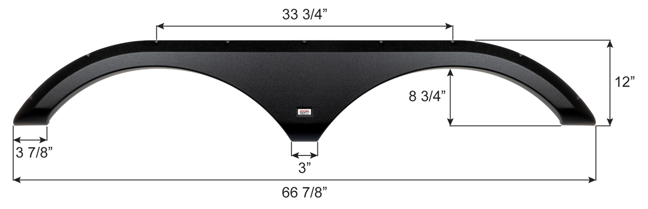 Keystone Tandem Axle Fender Skirt FS6088 - Black  ICON   16088