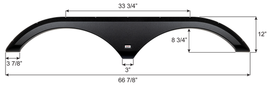 Keystone Tandem Axle Fender Skirt FS6088 - Black  ICON   16088