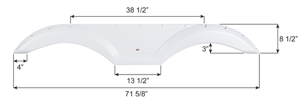Forest River Tandem Axle Fender Skirt FS6291 - Polar White - ICON 16291