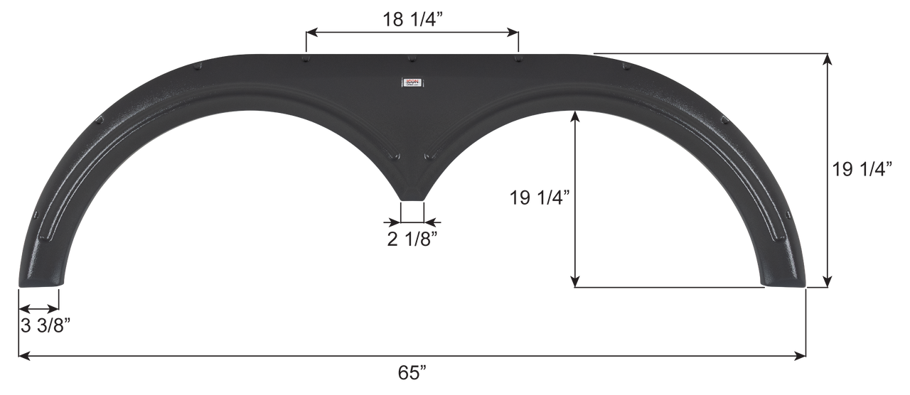 Alpenlite Tandem Axle Fender Skirt FS6293 - Storm Grey - ICON 16293