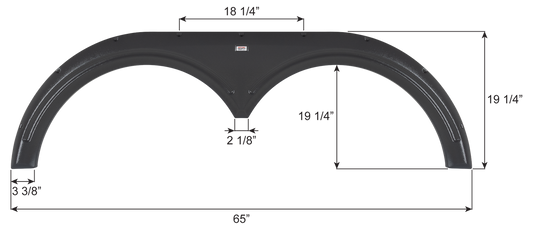Alpenlite Tandem Axle Fender Skirt FS6293 - Storm Grey - ICON 16293