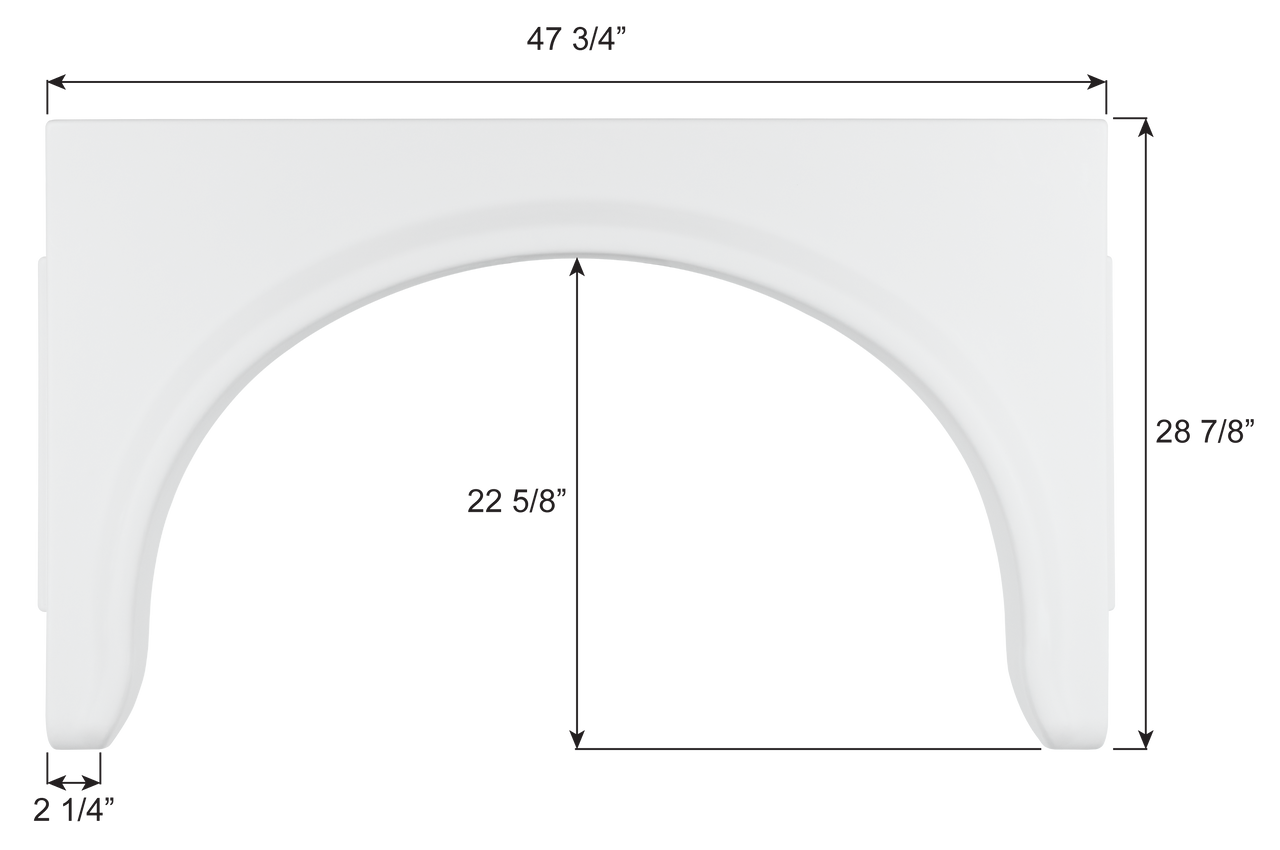 Forest River Single Axle Fender Skirt FS6576 - White (unpainted)  ICON 16576