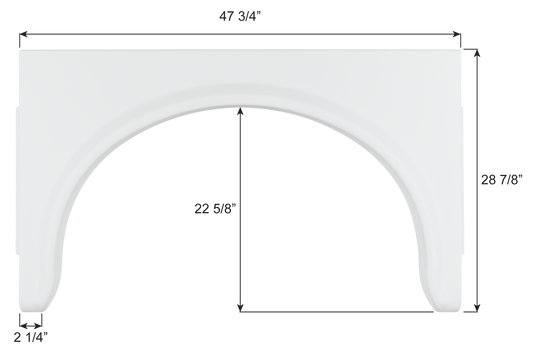 Forest River Single Axle Fender Skirt FS6576 - White (unpainted)  ICON 16576