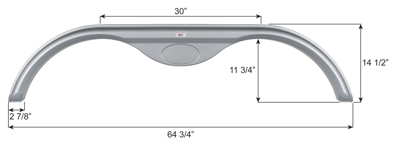 Earthbound RV Tandem Axle Fender Skirt FS6680 - Satin Silver Metallic  ICON 16680